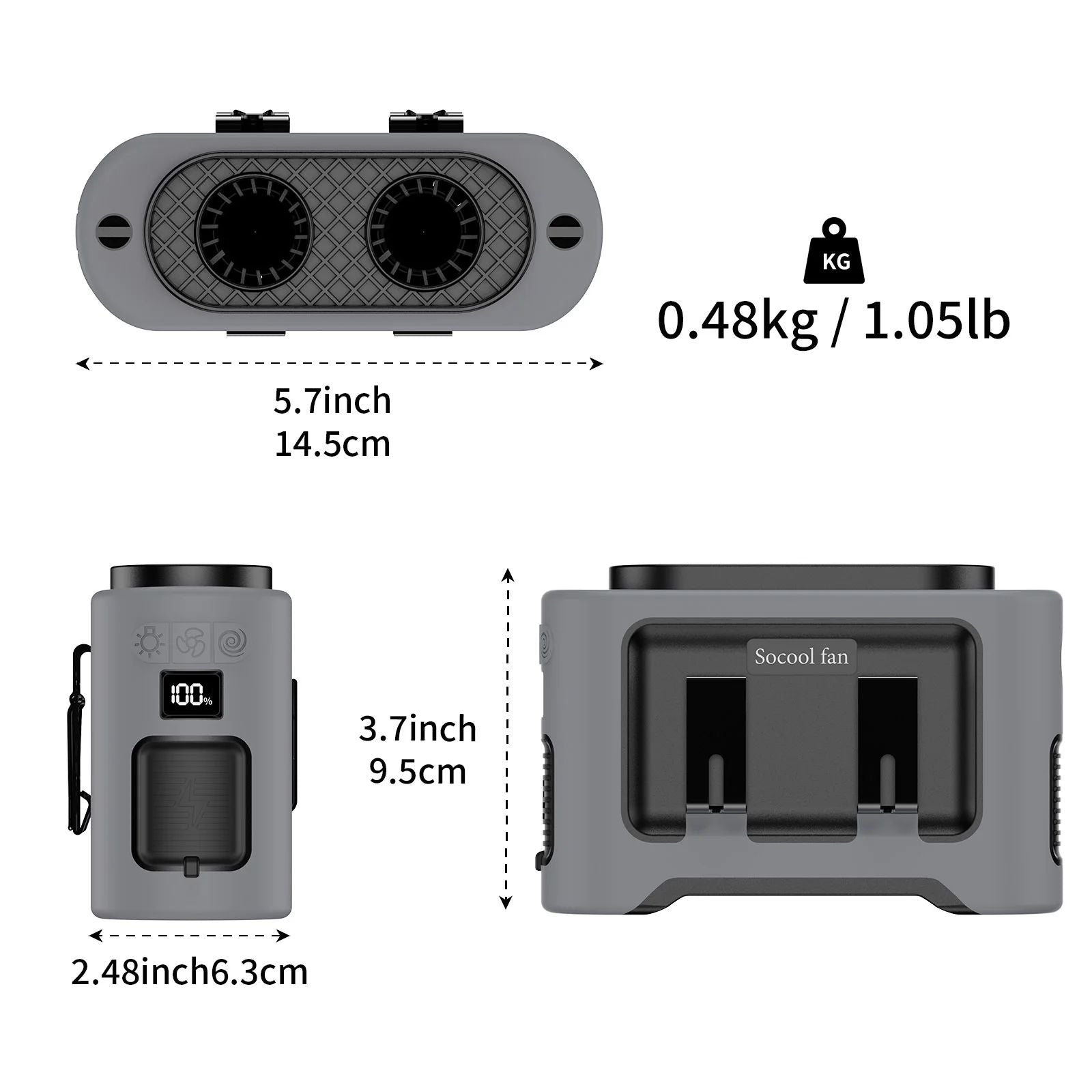 14500mAh Portable Waist Fan