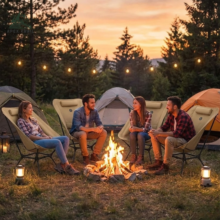 Low Back Ultralight Folding Camping Chairs With Storage Pouch | Apex Trail