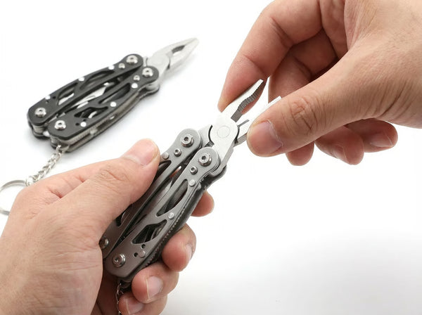 From tent repair to fire starting—equipped for any challenge. Tools fold cleanly back.