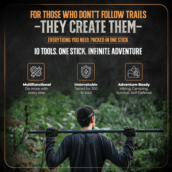 Apex Trail™ Tactical Hiking Stick - 15-in-1 Multitool | 300 LB Tested