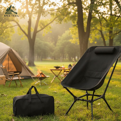 Low Back Ultralight Folding Camping Chairs With Storage Pouch | Apex Trail